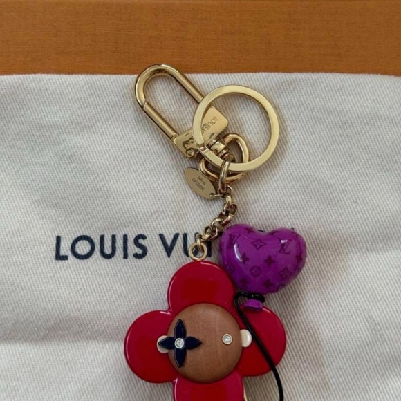 NEW LOUIS VUITTON 2020 Porte Cles Vivienne Key Holder Bag Charm Plastic Wood - Picture 4 of 4